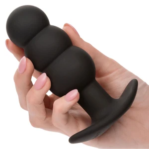CALEXOTICS - KIIVOPOHJA-HELMINEN ANAL PULG 10 VIBRATIONS SILICONE BLACK